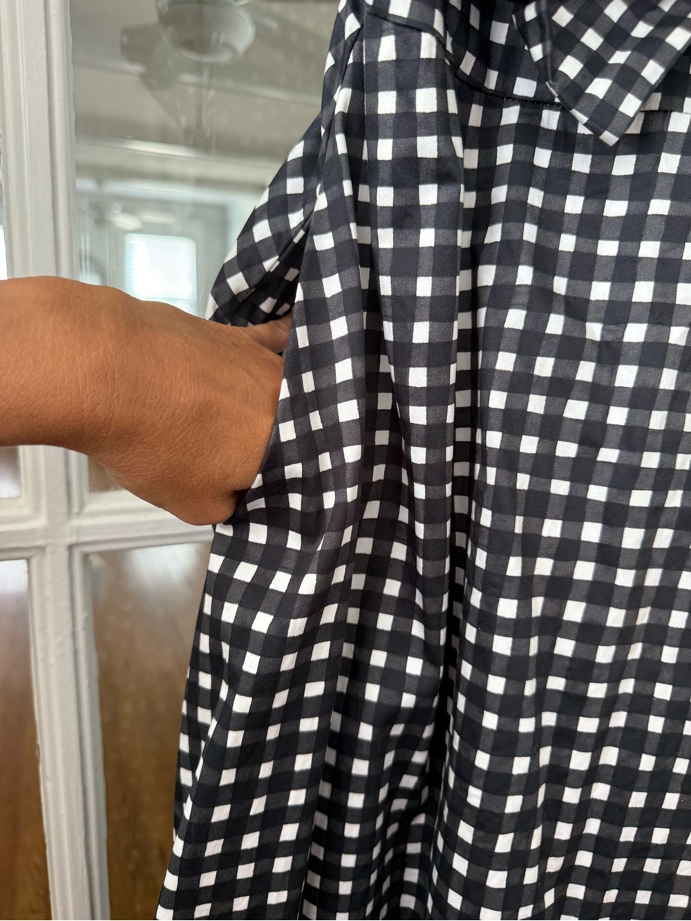 Hutch Bow Tie Maxi Dress in Oxford Print Black and White Gingham - Picture 4 of 7